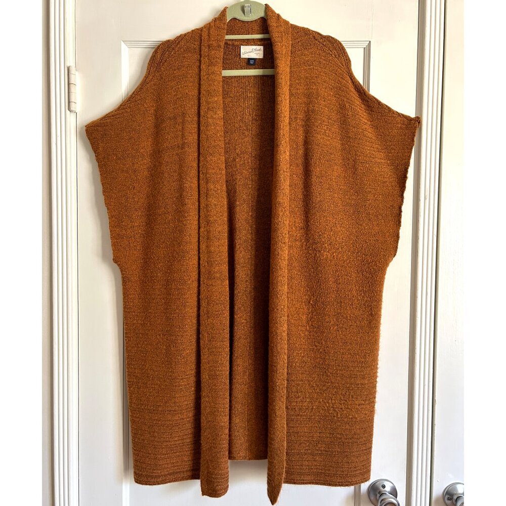 Open Front Rust Colored Short Sleeved Sweater